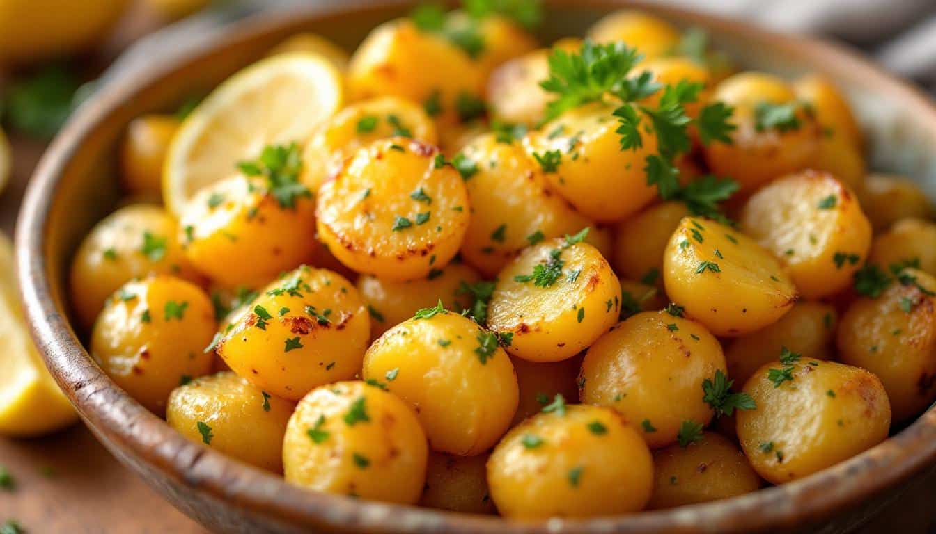 découvrez une recette facile de pommes de terre à la grecque, parfumées au citron et à l'origan, pour un plat savoureux et rapide à préparer.
