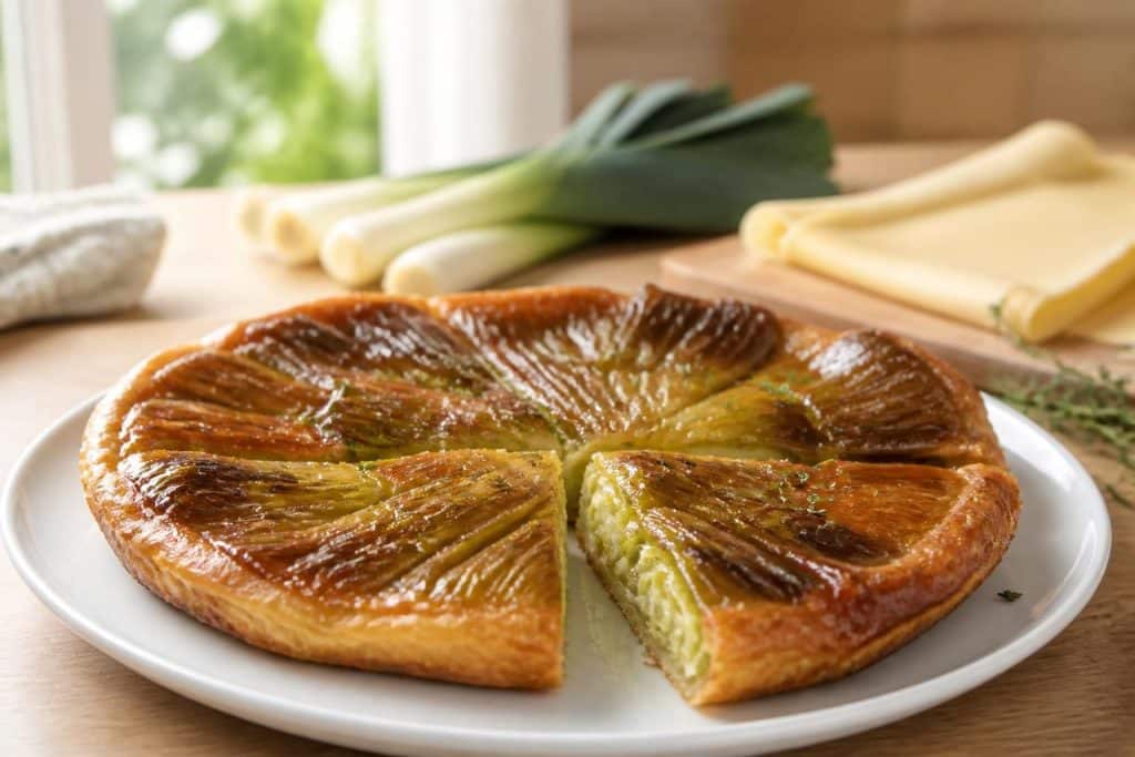 découvrez la recette facile et rapide de la tarte tatin aux poireaux, parfaite pour un repas savoureux et gourmand en quelques minutes.
