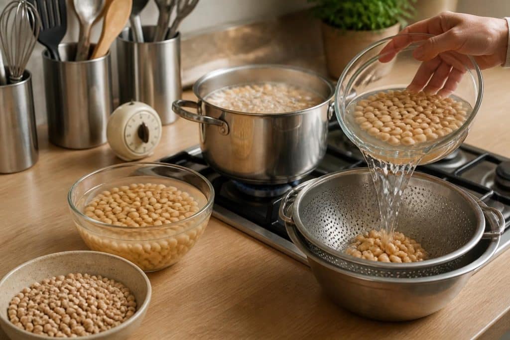 découvrez toutes les méthodes pour cuire les pois chiches, le temps de cuisson idéal et des astuces pratiques pour des légumineuses parfaitement préparées et savoureuses.