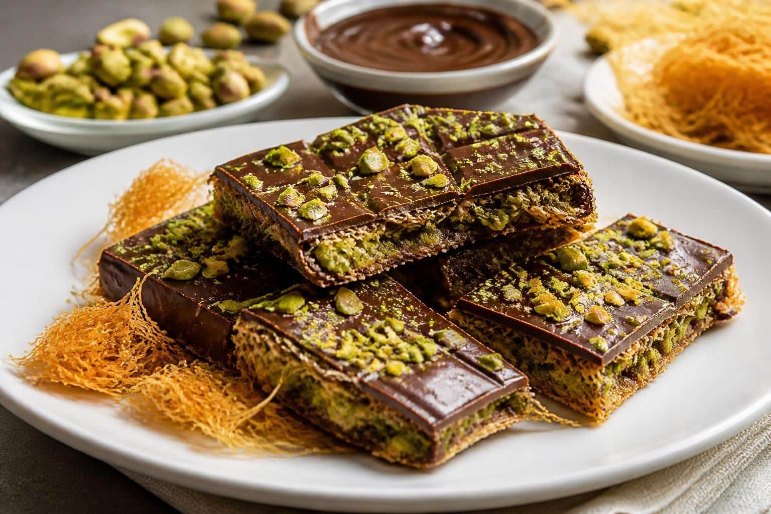 découvrez une recette facile et délicieuse du chocolat de dubaï à la pistache et kadaïf, alliant saveurs orientales et gourmandise pour un dessert unique.